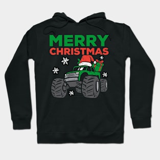 Merry Christmas Monster Truck Toddler Boys Men Xmas Kids Hoodie